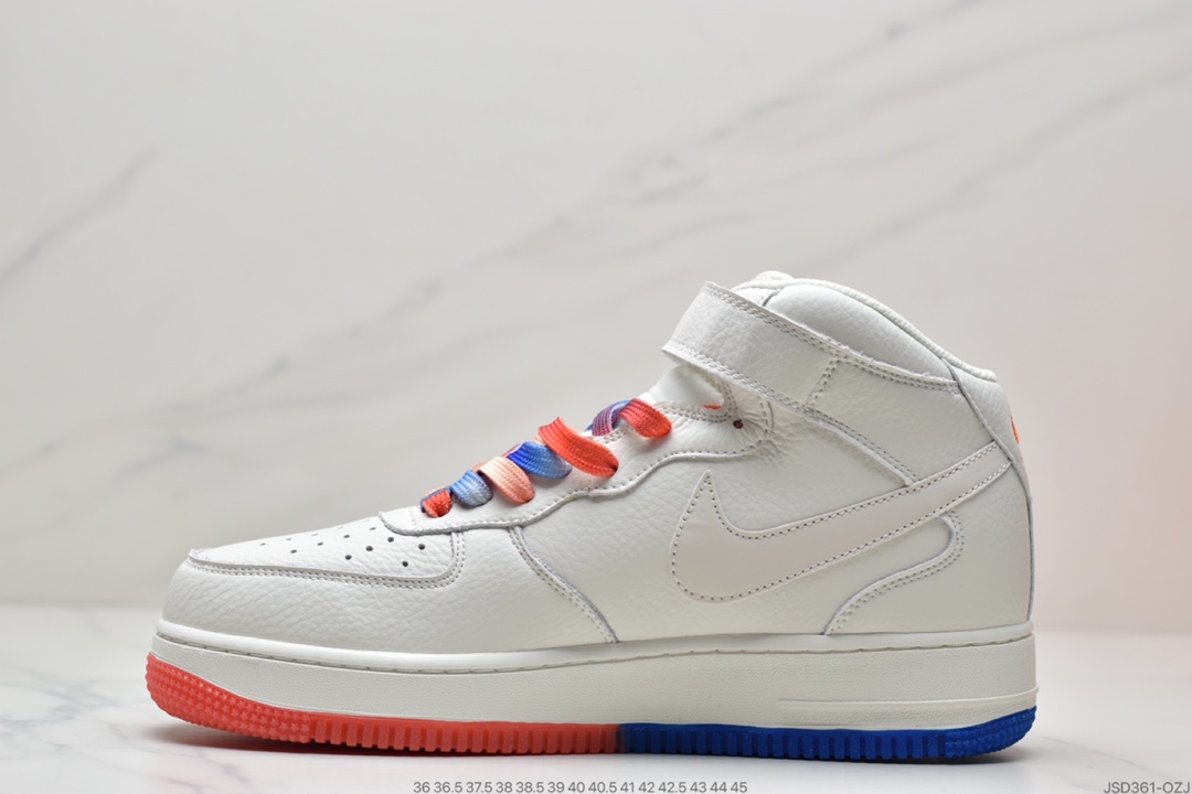 200 耐克Nike Air Force 1’07 QS”Summit White/Orange/Blue Swooshes”空军一号CT1989-113