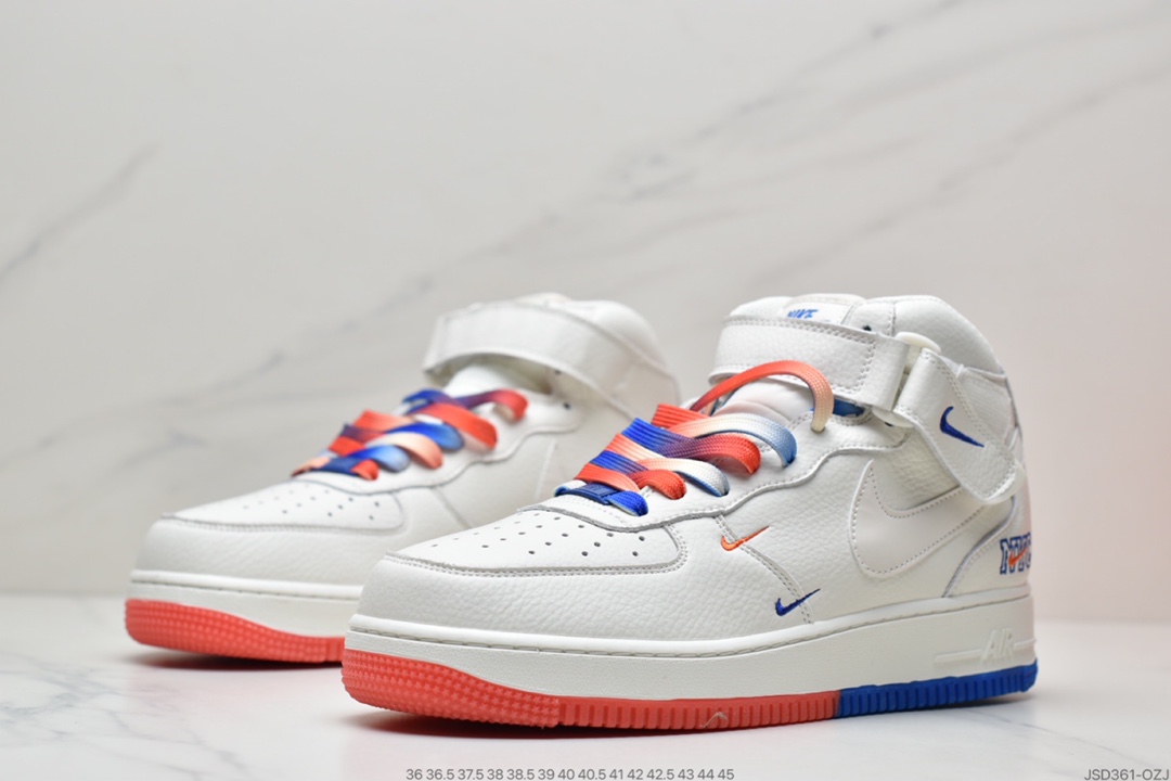 200 耐克Nike Air Force 1’07 QS”Summit White/Orange/Blue Swooshes”空军一号CT1989-113