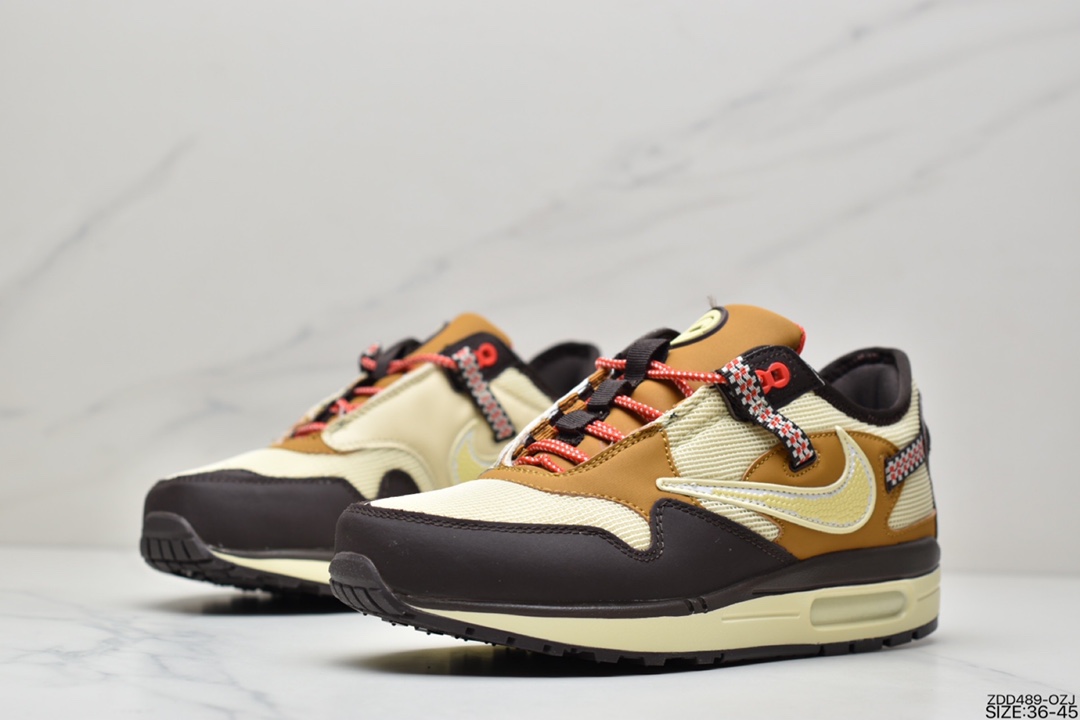 230  Travis Scott x Nike Air Max 1” Wheat/Lemon”低帮复古慢跑鞋DO9392-700