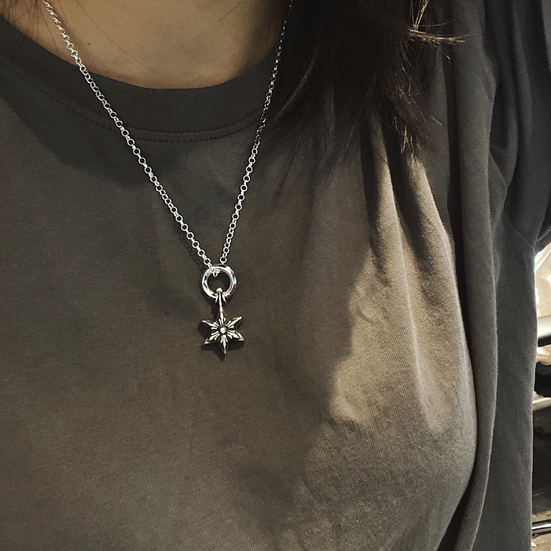 Chrome Hearts 𝐂𝐡𝐫𝐨𝐦𝐞 𝐡𝐞𝐚𝐫𝐭𝐬 克罗心 六角星项链