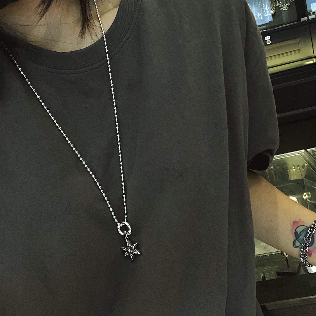 Chrome Hearts 𝐂𝐡𝐫𝐨𝐦𝐞 𝐡𝐞𝐚𝐫𝐭𝐬 克罗心 六角星项链