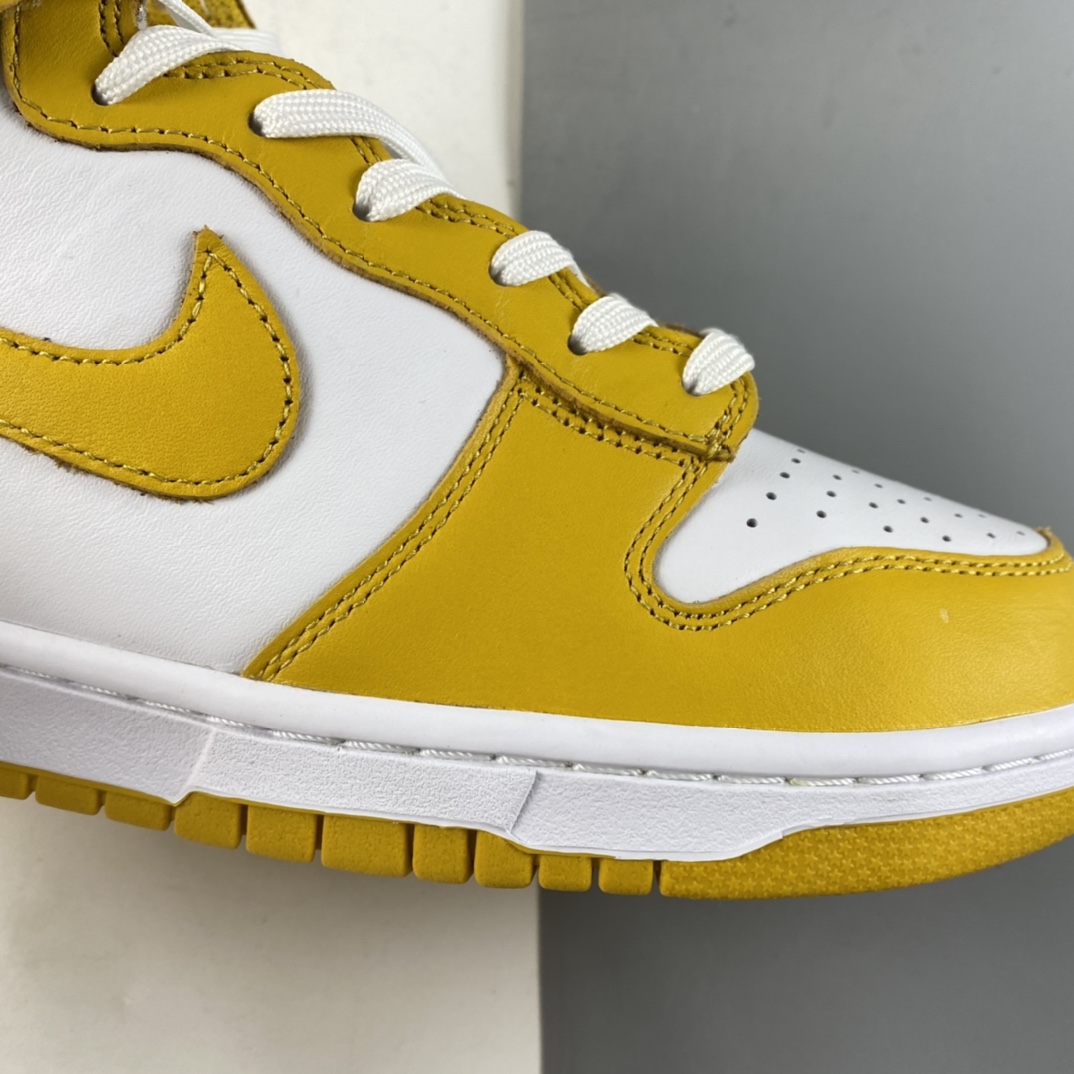 P400  NIKE SB Dunk High 白黄配色SB扣碎篮板高帮板鞋 DD1869-106
