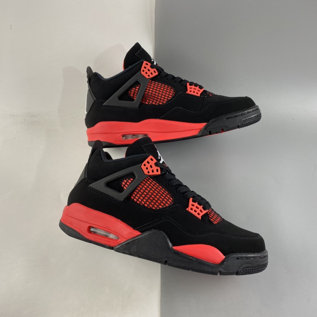 240  Air Jordan 4 Retro”Red Thunder” AJ4代中帮复古休闲运动文化篮球鞋“黑红雷电”CT8527-016