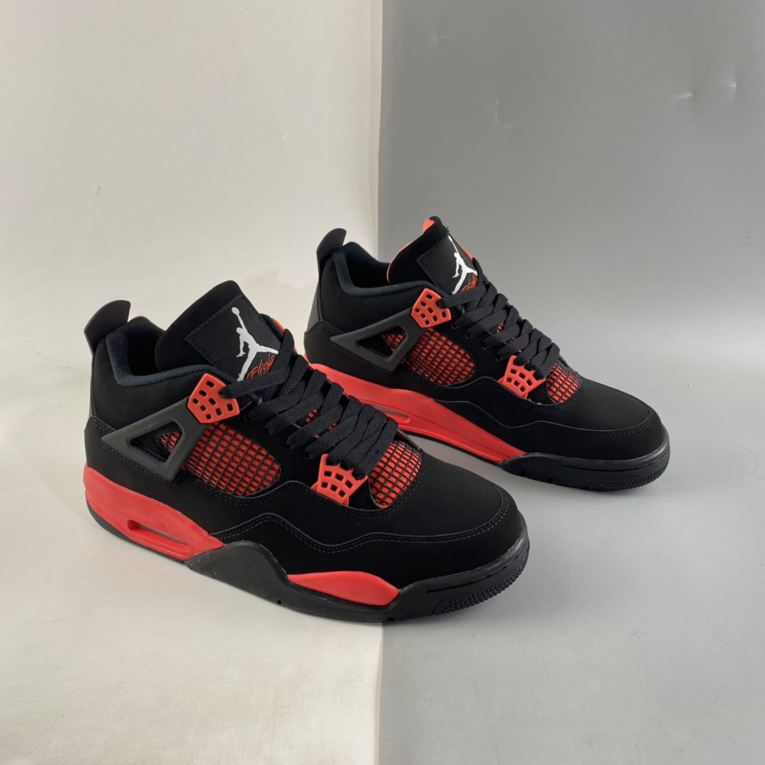 240  Air Jordan 4 Retro”Red Thunder” AJ4代中帮复古休闲运动文化篮球鞋“黑红雷电”CT8527-016