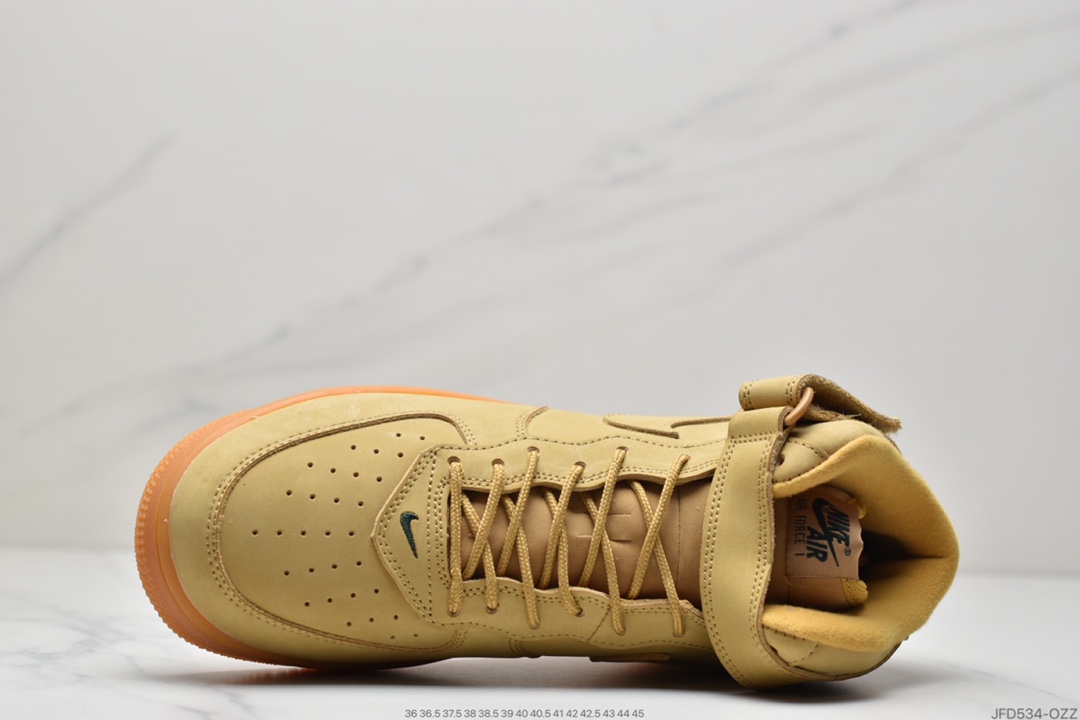 170 耐克Nike Air Force 1 高人气配色 小麦 空军一号高帮缓震运动休闲板鞋882096-200