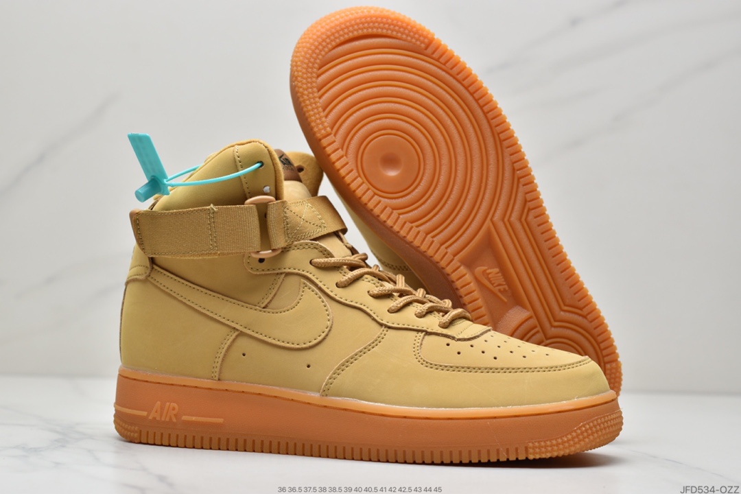 170 耐克Nike Air Force 1 高人气配色小麦 空军一号高帮缓震运动休闲板鞋882096-200