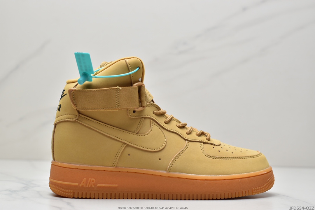 170 耐克Nike Air Force 1 高人气配色小麦 空军一号高帮缓震运动休闲板鞋882096-200