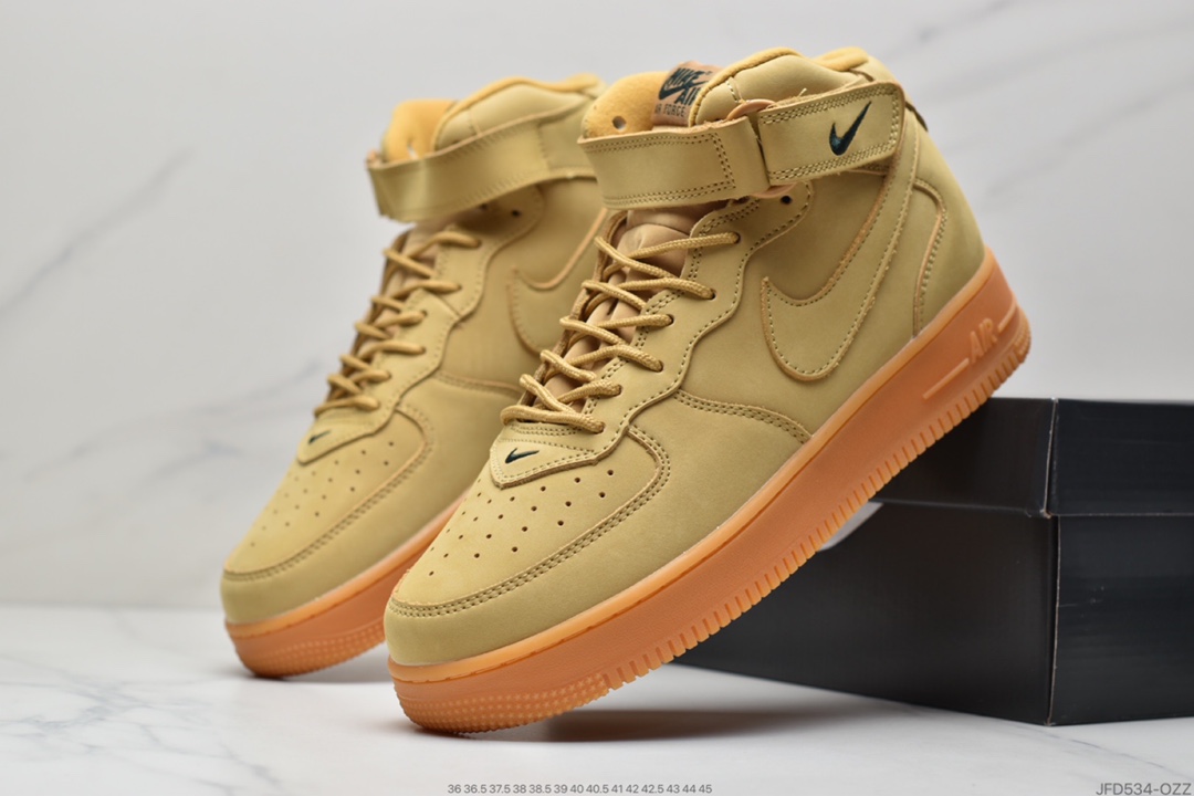 170 耐克Nike Air Force 1 高人气配色小麦 空军一号高帮缓震运动休闲板鞋882096-200
