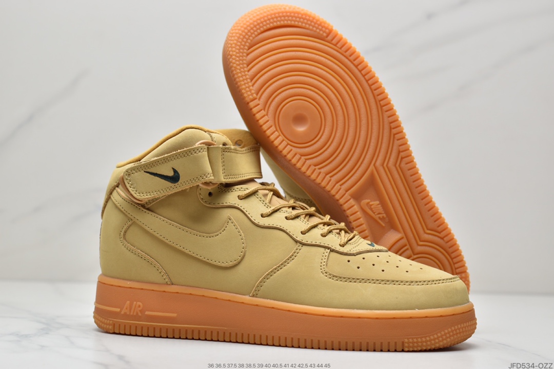 170 耐克Nike Air Force 1 高人气配色小麦 空军一号高帮缓震运动休闲板鞋882096-200