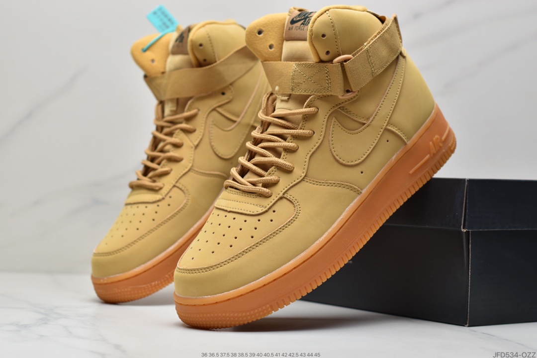 170 耐克Nike Air Force 1 高人气配色小麦 空军一号高帮缓震运动休闲板鞋882096-200