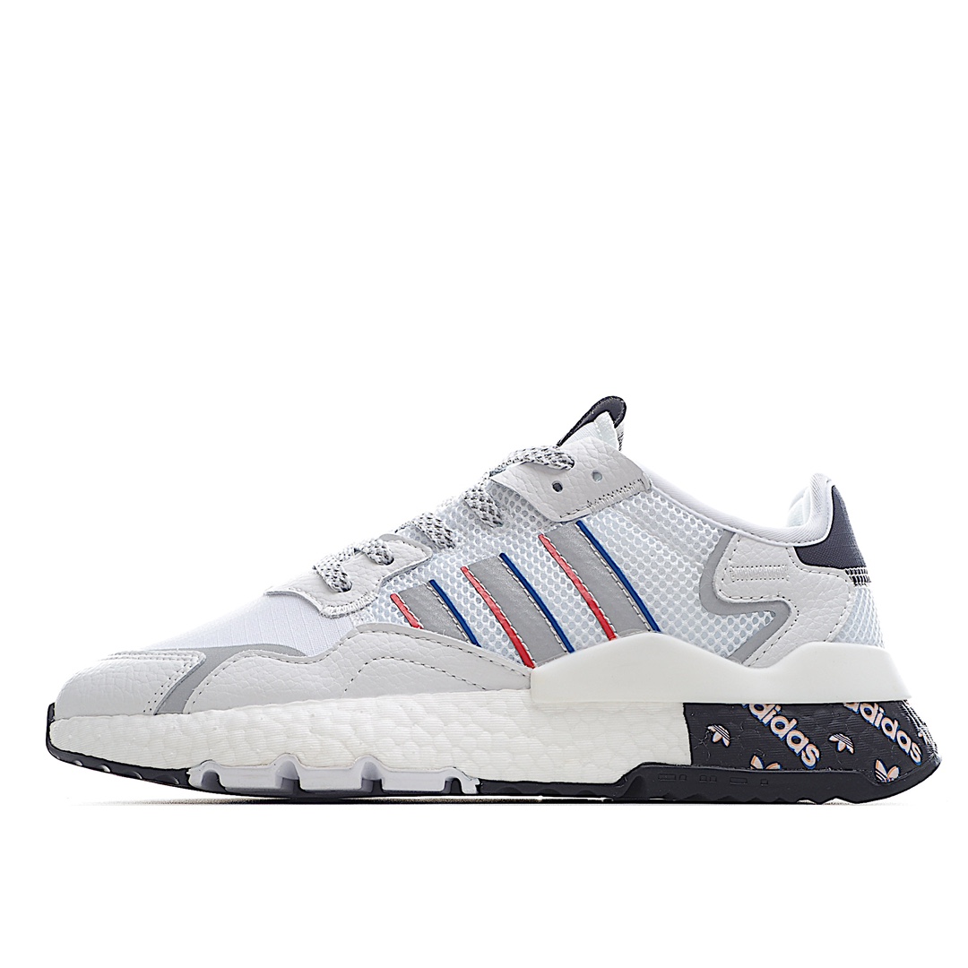 G5 官方正确版本 Ad Nite Jogger Boost 夜行者 反光复古休闲百搭运动跑鞋。原厂材料 原厂大底 私家独模 网布搭配麂皮拼接打造鞋面 极具复古风格鞋头及鞋跟点缀3M反光设计极为亮眼中底采用全掌 Boost 科技，厚度相当可观，脚感极佳。