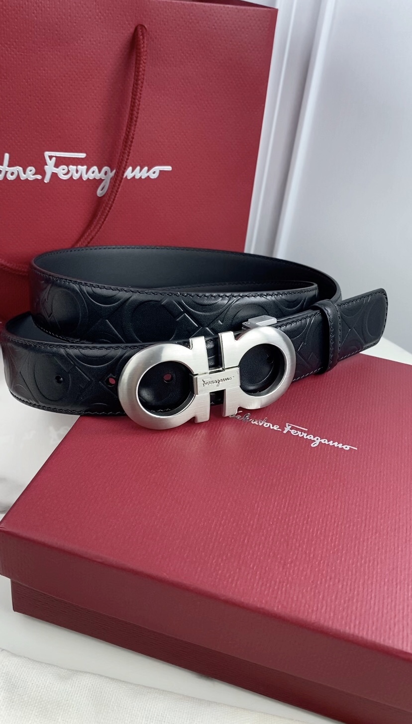 [Ferragamo Belts]Ferragamo Salvatore Ferragamo Head Leather Belt Hardware Ganc