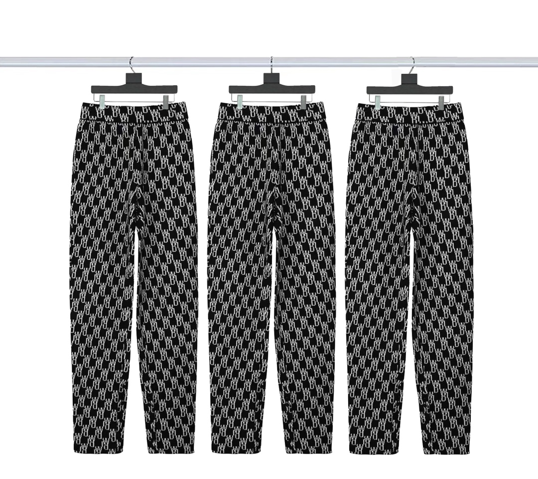Pantalones de punto con logo estampado we11done ①Diferente de la versión de lana del mercado ②La mezcla de la…
