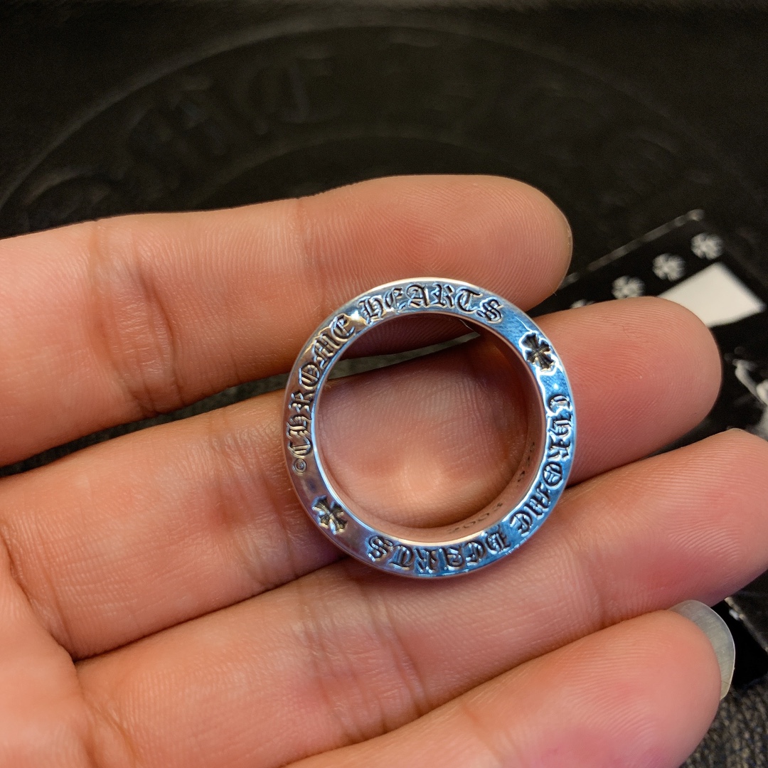 Chrome Hearts 𝐂𝐡𝐫𝐨𝐦𝐞 𝐡𝐞𝐚𝐫𝐭𝐬克罗心镶石永恒戒指