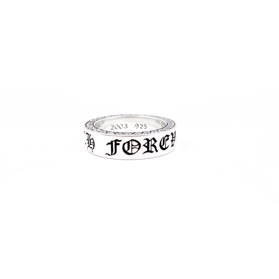 Chrome Hearts 𝐂𝐡𝐫𝐨𝐦𝐞 𝐡𝐞𝐚𝐫𝐭𝐬克罗心镶石永恒戒指