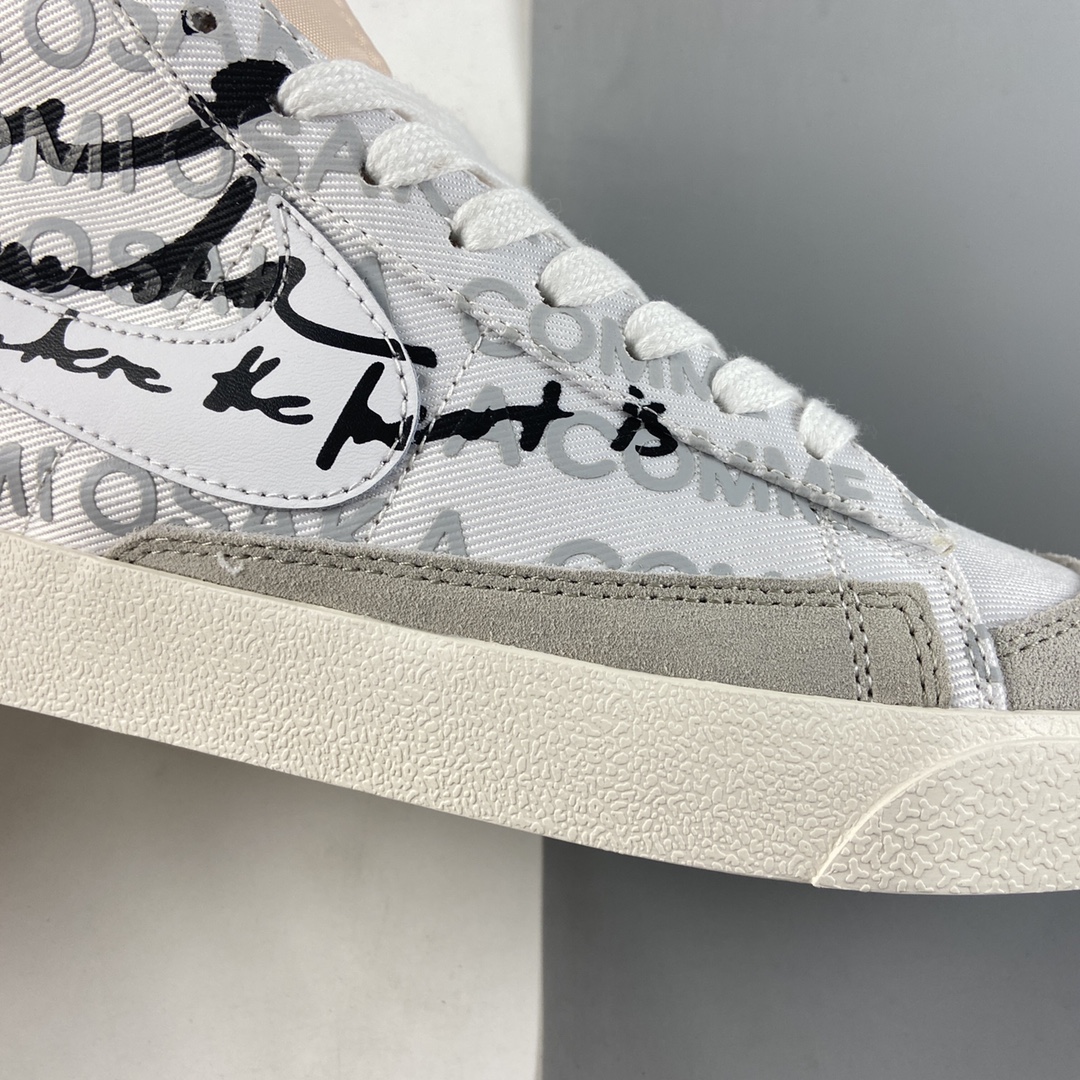P180  Comme Des Garcons x Naomi Osaka x NIKE Blazer Mid 三方联名白黑 DA5383-100