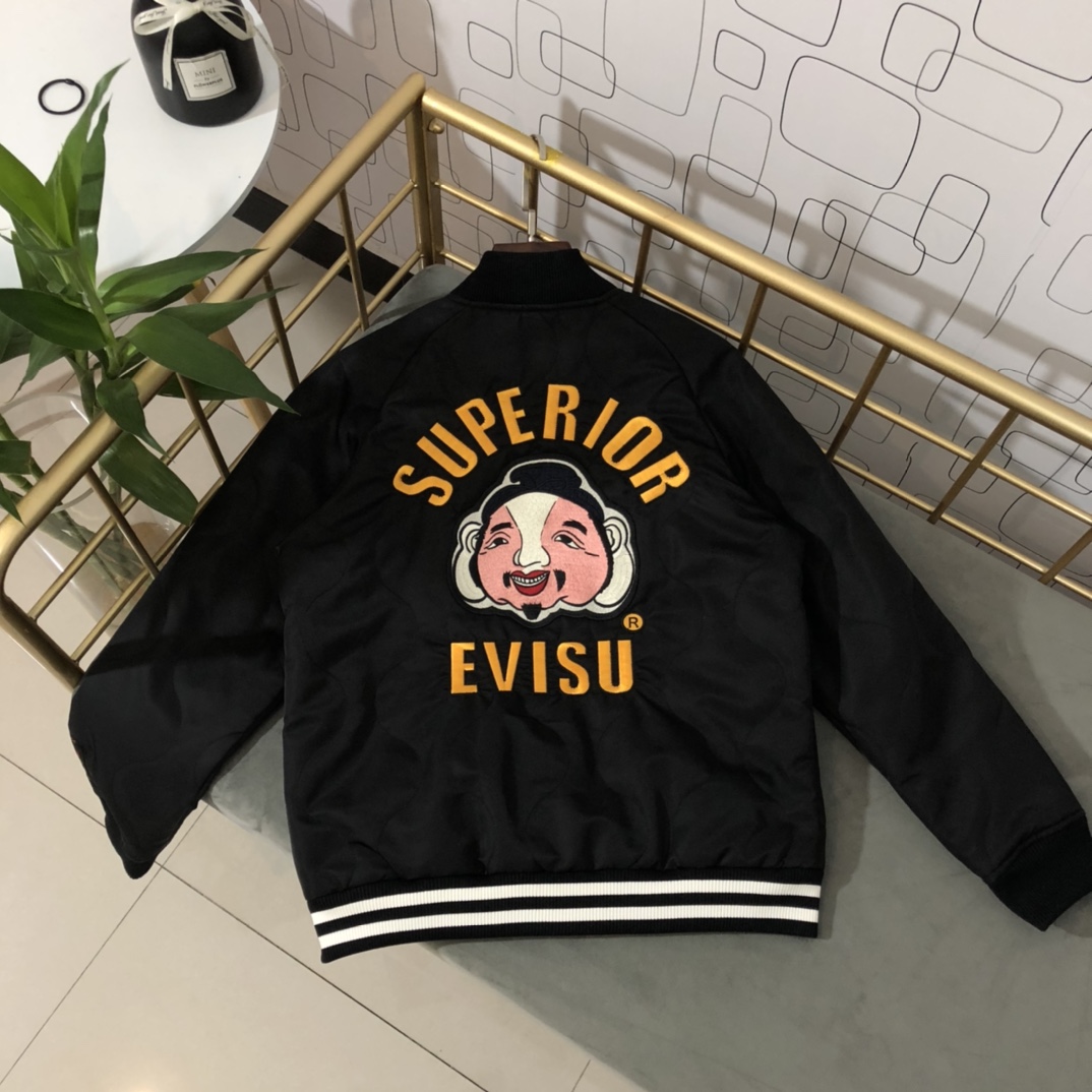 EVISU Superior Embroidered Bomber Jacket, Stylish and Comfortable