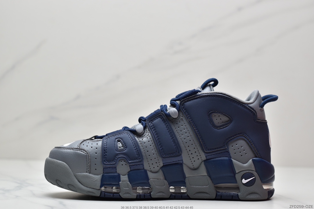 270 耐克Nike Air More Uptempo 男士中帮篮球鞋皮蓬乔治城蓝灰921948-003