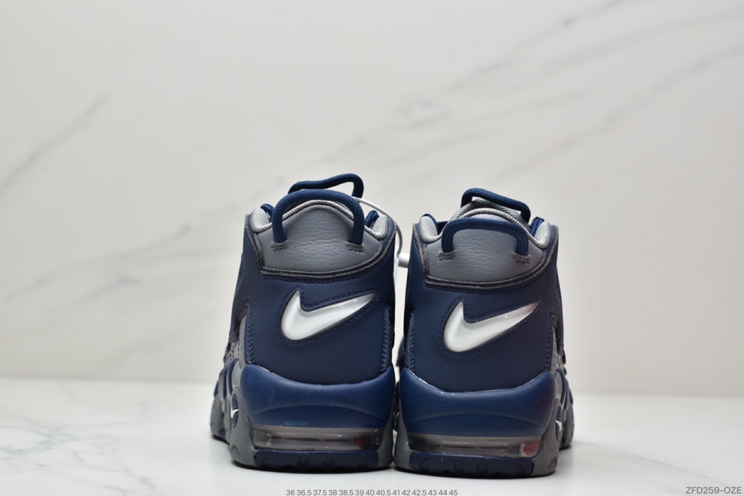 270 耐克Nike Air More Uptempo 男士中帮篮球鞋皮蓬乔治城蓝灰921948-003