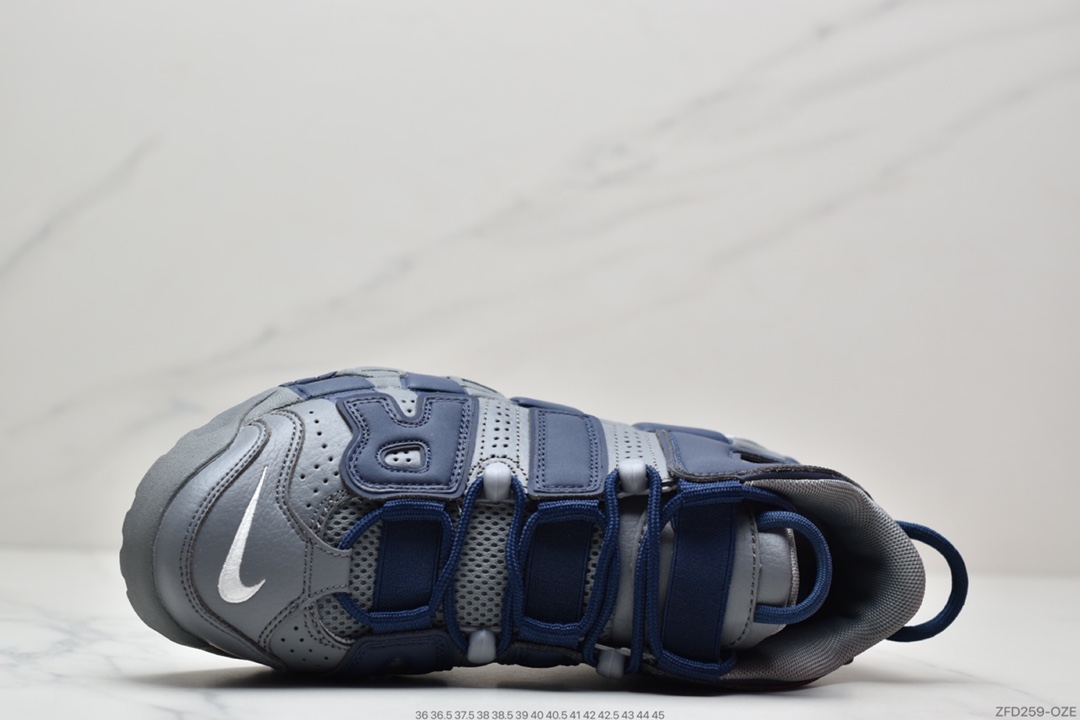 270 耐克Nike Air More Uptempo 男士中帮篮球鞋皮蓬乔治城蓝灰921948-003