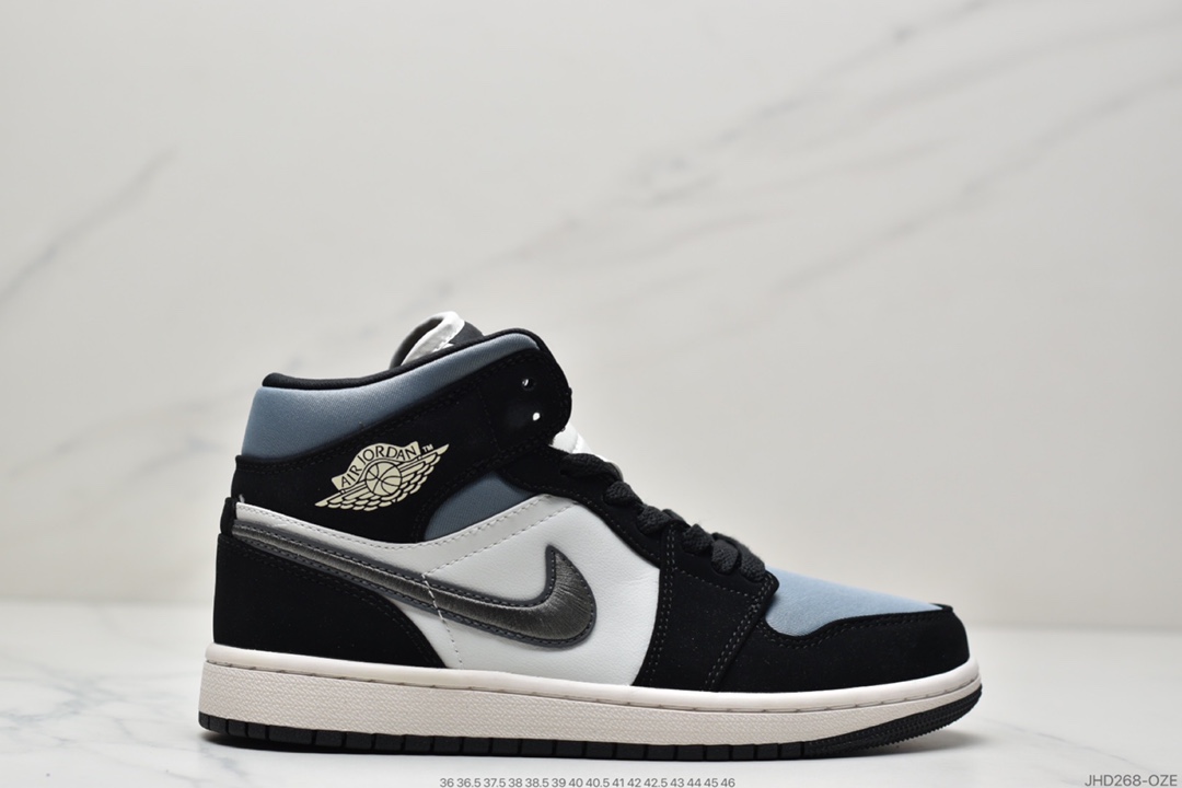 190 Air Jordan 1 Mid ”Obsidian”黑曜石 554724-174