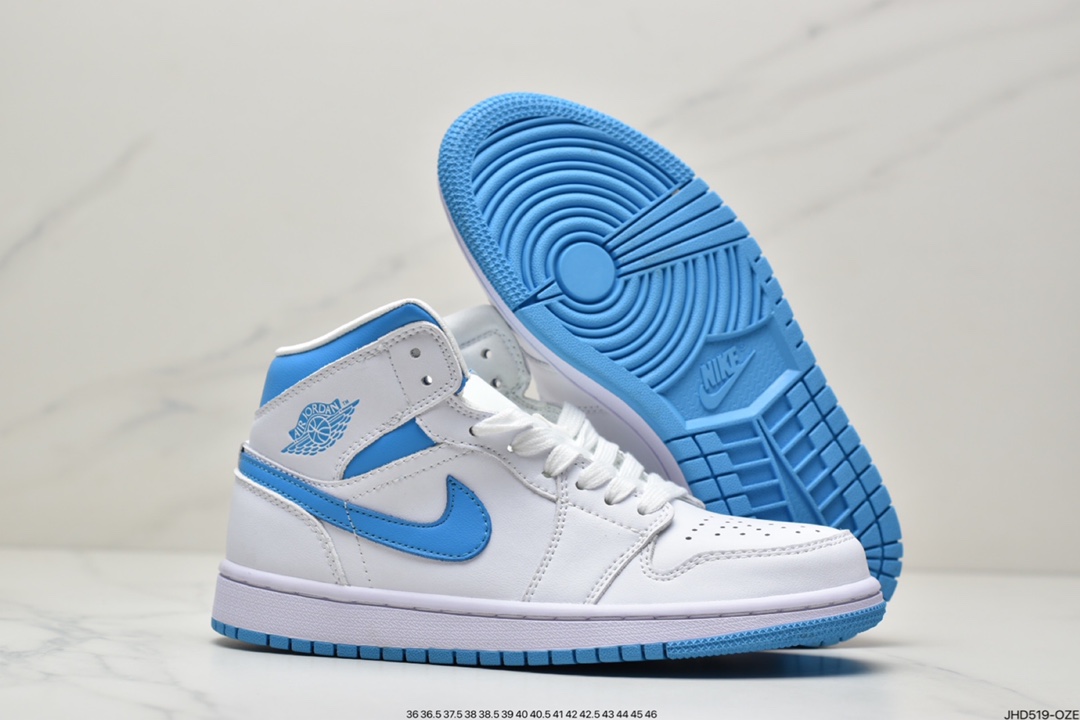 190 Air Jordan AJ1 Mid 中帮 北卡蓝 BQ6472-114