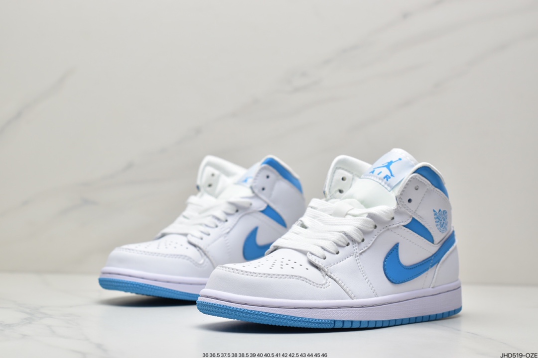 190 Air Jordan AJ1 Mid 中帮 北卡蓝 BQ6472-114