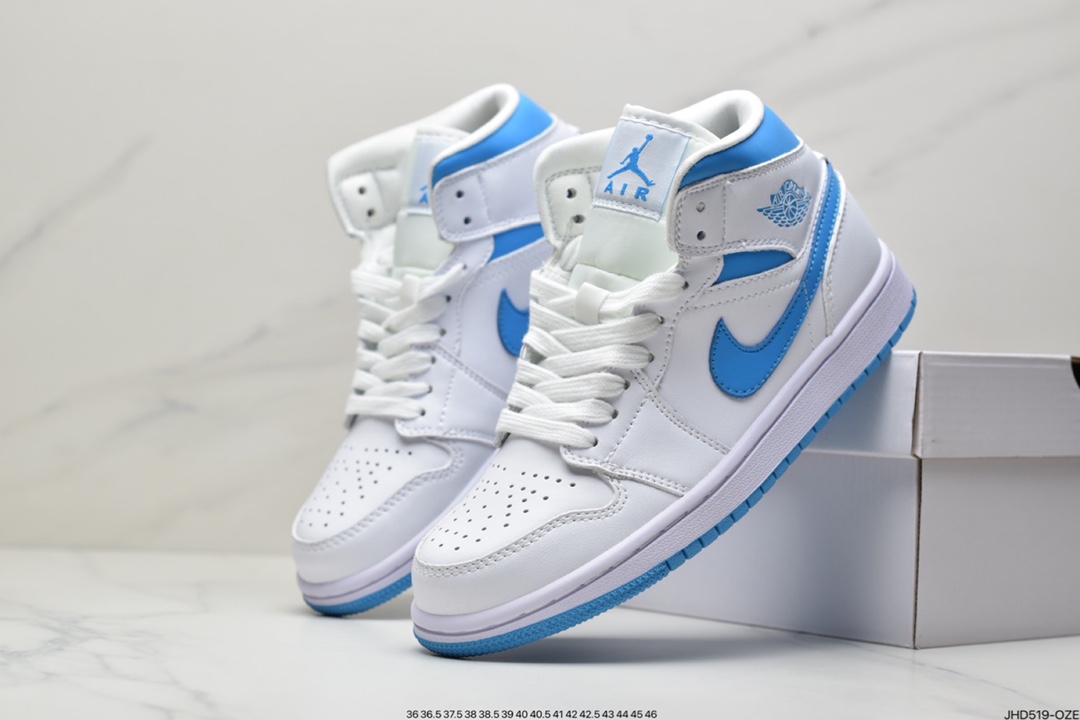 190 Air Jordan AJ1 Mid 中帮 北卡蓝 BQ6472-114