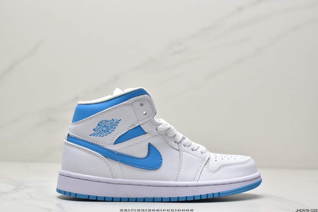 190 Air Jordan AJ1 Mid 中帮 北卡蓝 BQ6472-114