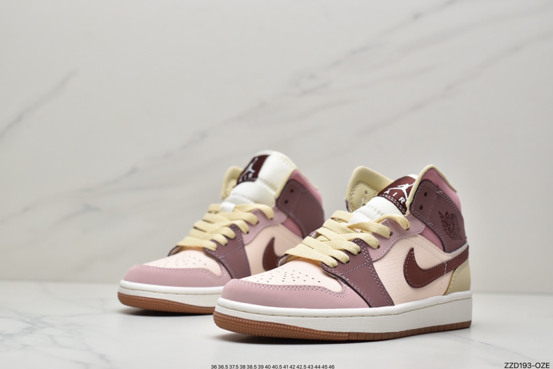 250 Air Jordan 1 Mid AJ1乔1中帮文化篮球鞋红豆 DO7440-821