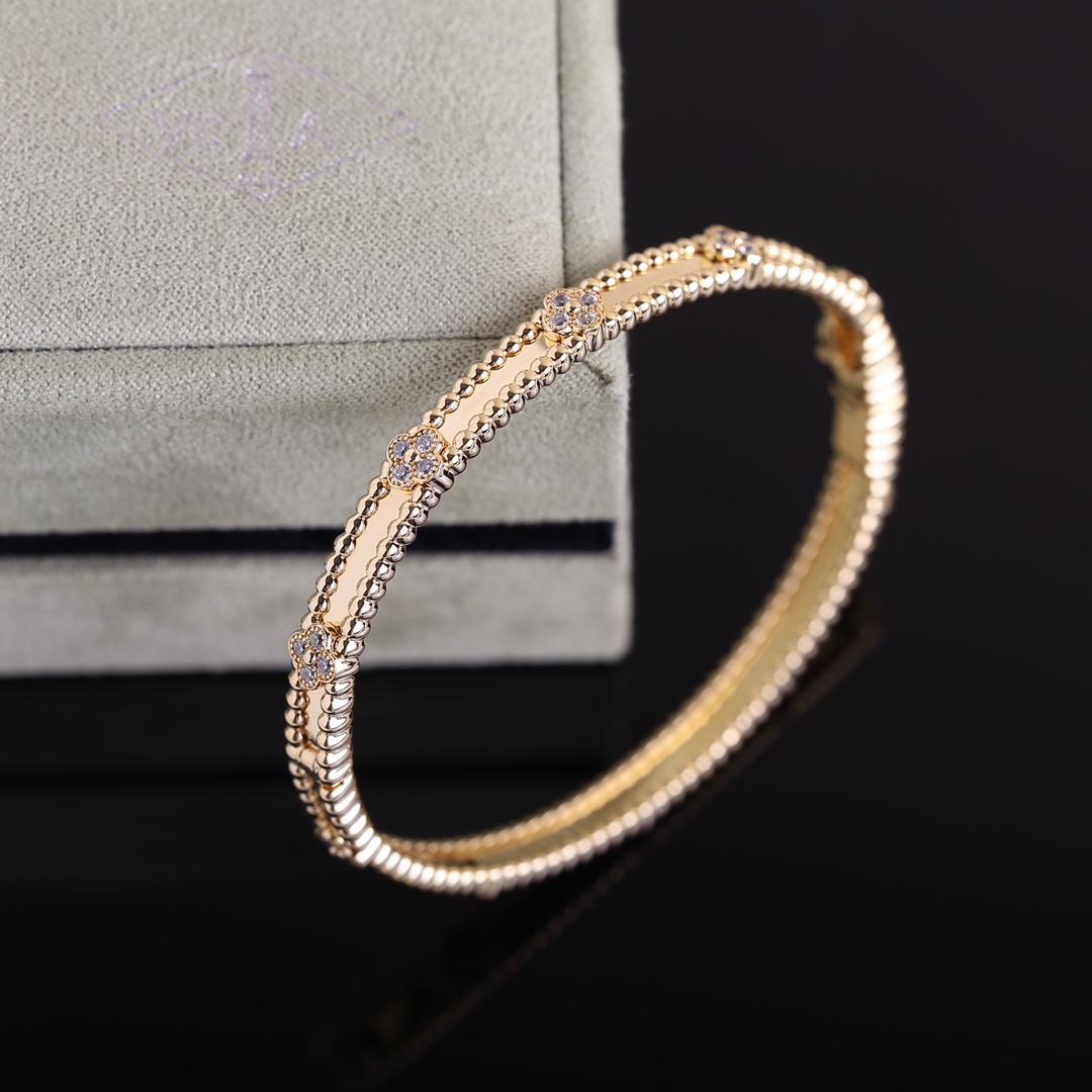 Stylish Gold Bracelet with Crystal-Coated Grass Design for Modern Elegance - 图片 4