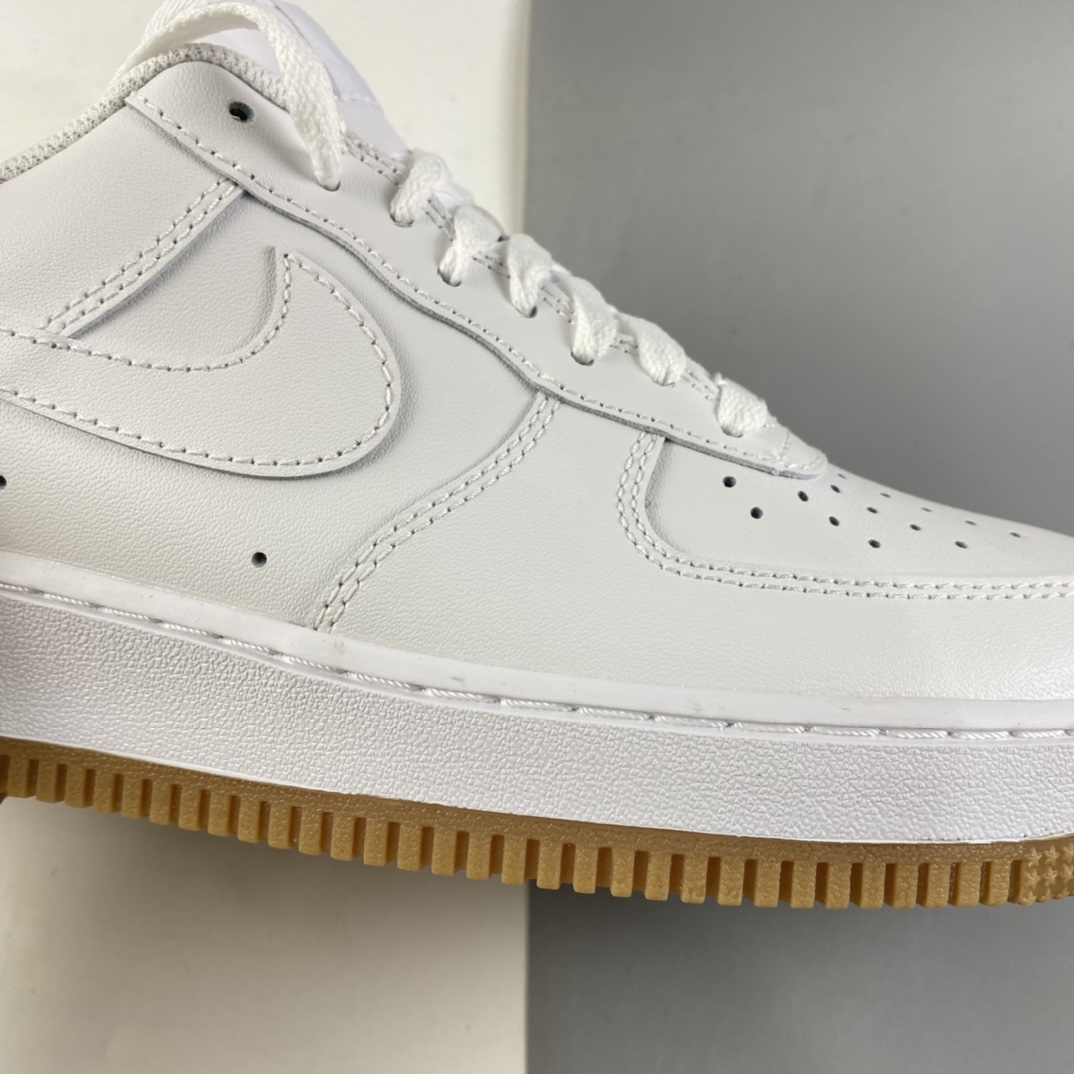P200  NIKE Air Force 1’07 Low 生胶全白 空军一号低帮休闲板鞋 DJ2739-100