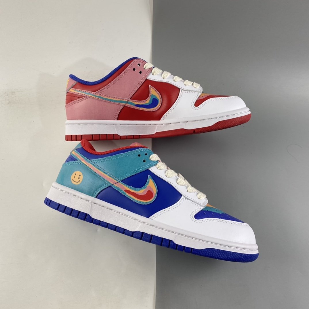 P380  Cactusplantfleamarket x NIKE Dunk Low Rainbow 笑脸联名款板鞋 LF4587-001