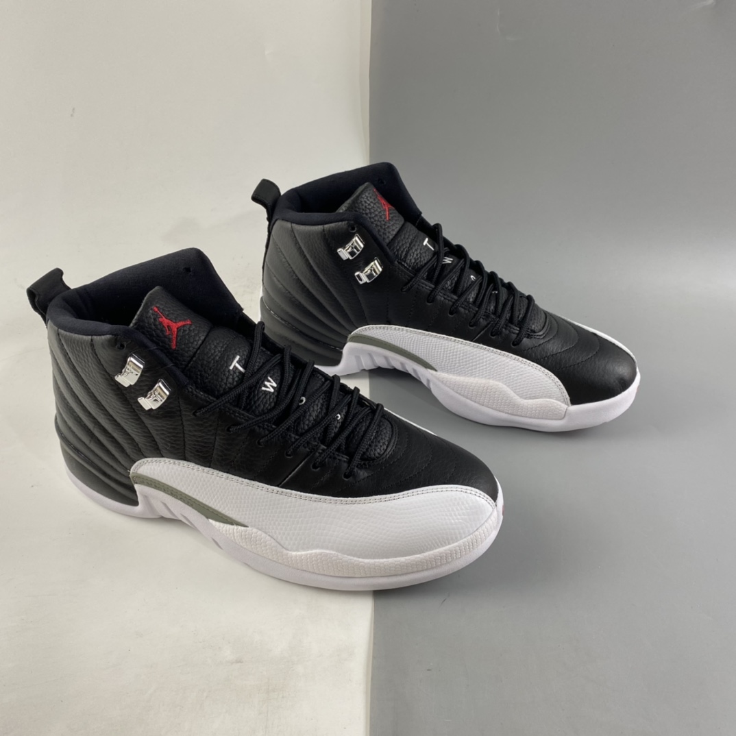 P400  Air Jordan 12 AJ12 乔丹12代高帮篮球鞋/黑白 季后赛 130690-001