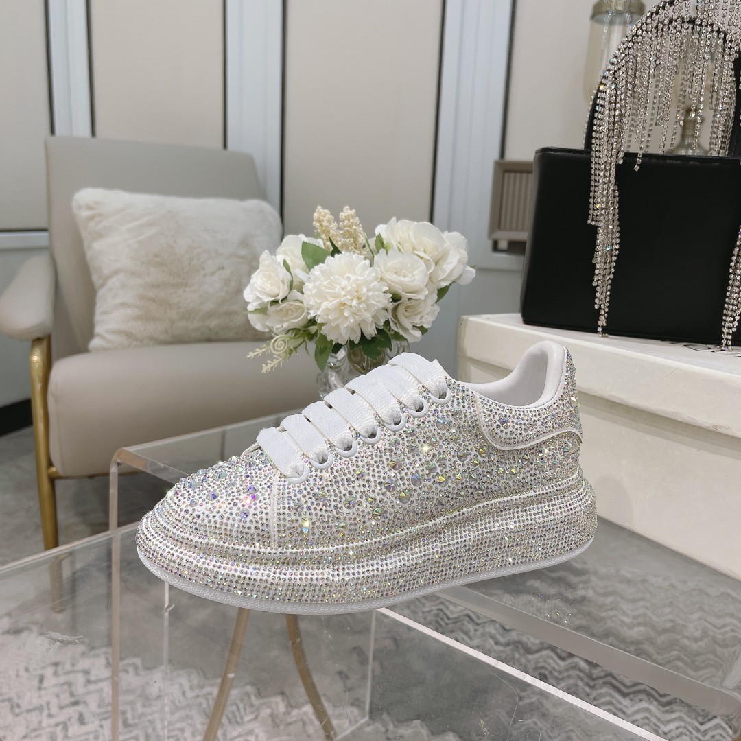Alexander McQueen Crystal-Embellished Velvet Sneakers 1 Alexander McQueen Crystal-Embellished Velvet Sneakers