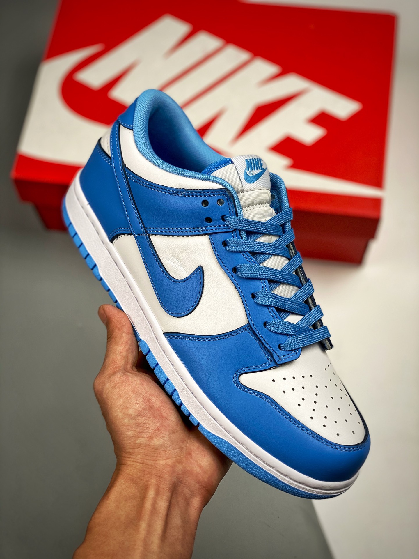 NK Dunk LOW Azul Universidad Material original de capa superior, molde exclusivo procesado por destilación para una mej…