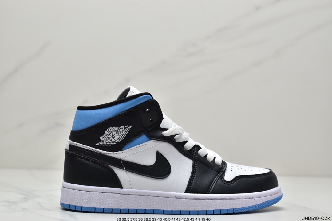 190 Air Jordan 1 Mid 黑白蓝中帮 当前市场最优版本BQ6472-102