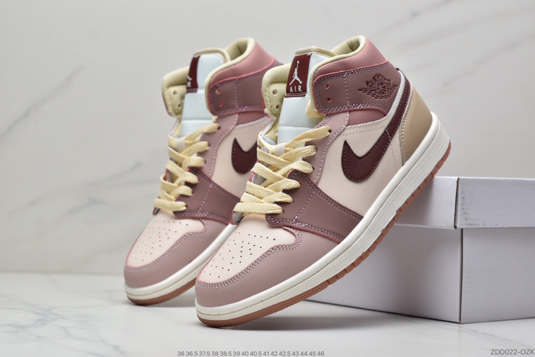 230 Air Jordan 1 Mid ” Neutral  ” 胭脂紫红拼接红豆奶茶DO7440-821