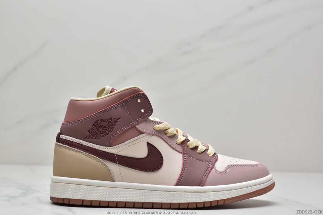 230 Air Jordan 1 Mid ” Neutral  ” 胭脂紫红拼接红豆奶茶DO7440-821