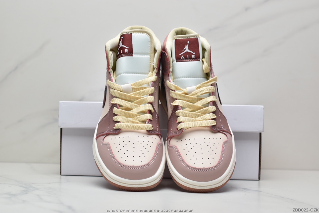 230 Air Jordan 1 Mid ” Neutral  ” 胭脂紫红拼接红豆奶茶DO7440-821