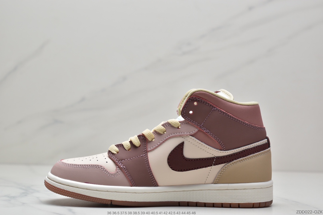 230 Air Jordan 1 Mid ” Neutral  ” 胭脂紫红拼接红豆奶茶DO7440-821