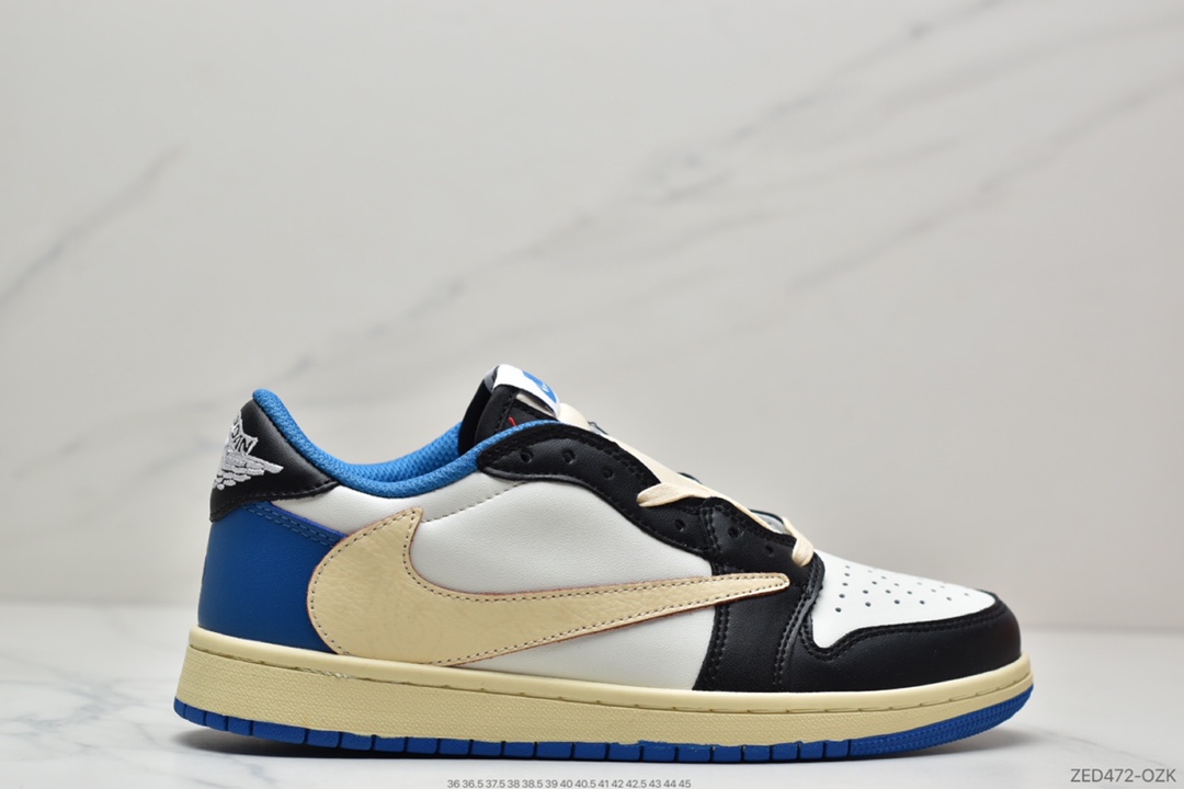 260 Travis Scott x Fragment x Air Jordan 1 Low“Military Blue”闪电倒钩低帮DM7866-140