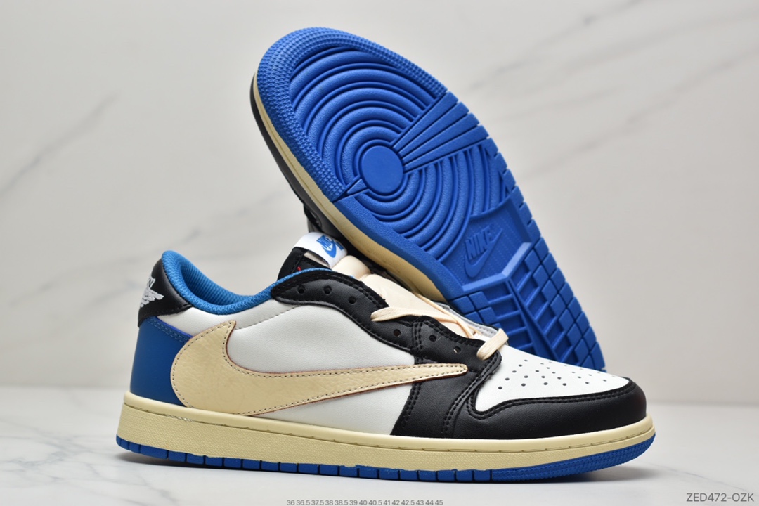 260 Travis Scott x Fragment x Air Jordan 1 Low“Military Blue”闪电倒钩低帮DM7866-140