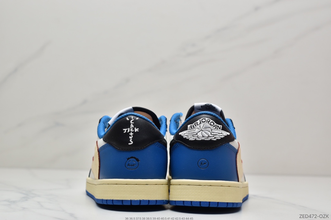 260 Travis Scott x Fragment x Air Jordan 1 Low“Military Blue”闪电倒钩低帮DM7866-140