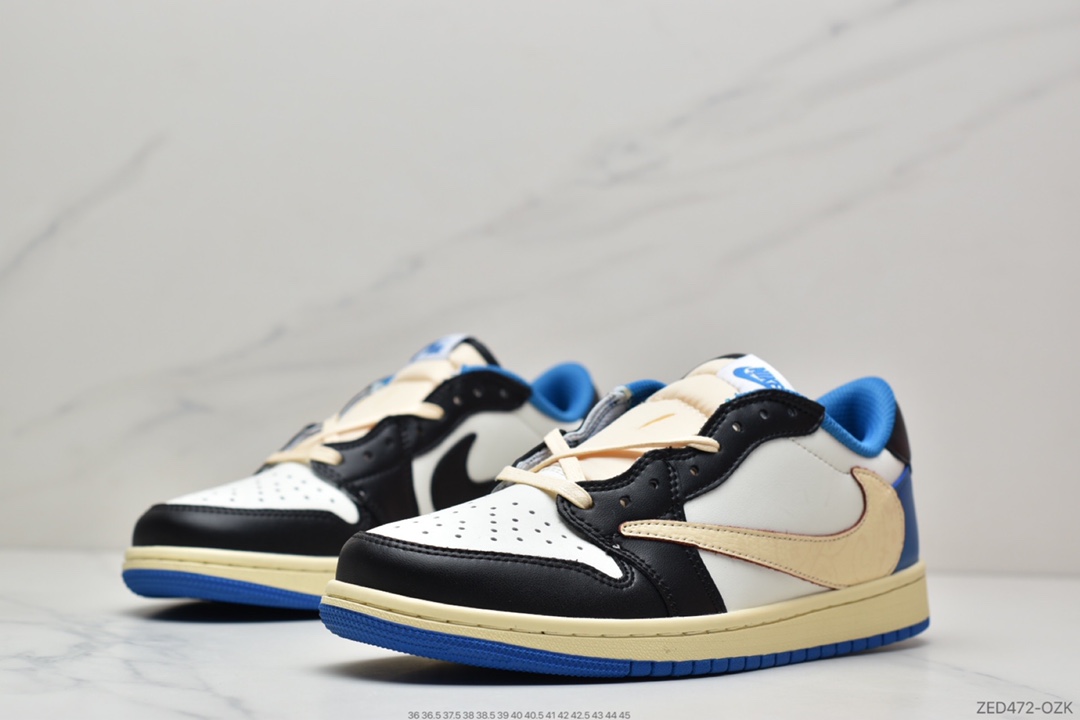 260 Travis Scott x Fragment x Air Jordan 1 Low“Military Blue”闪电倒钩低帮DM7866-140