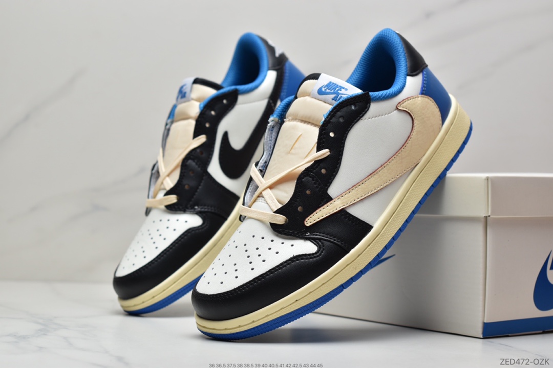 260 Travis Scott x Fragment x Air Jordan 1 Low“Military Blue”闪电倒钩低帮DM7866-140