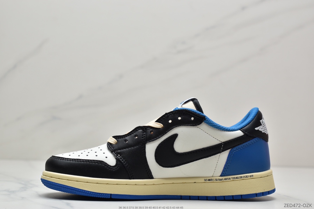 260 Travis Scott x Fragment x Air Jordan 1 Low“Military Blue”闪电倒钩低帮DM7866-140