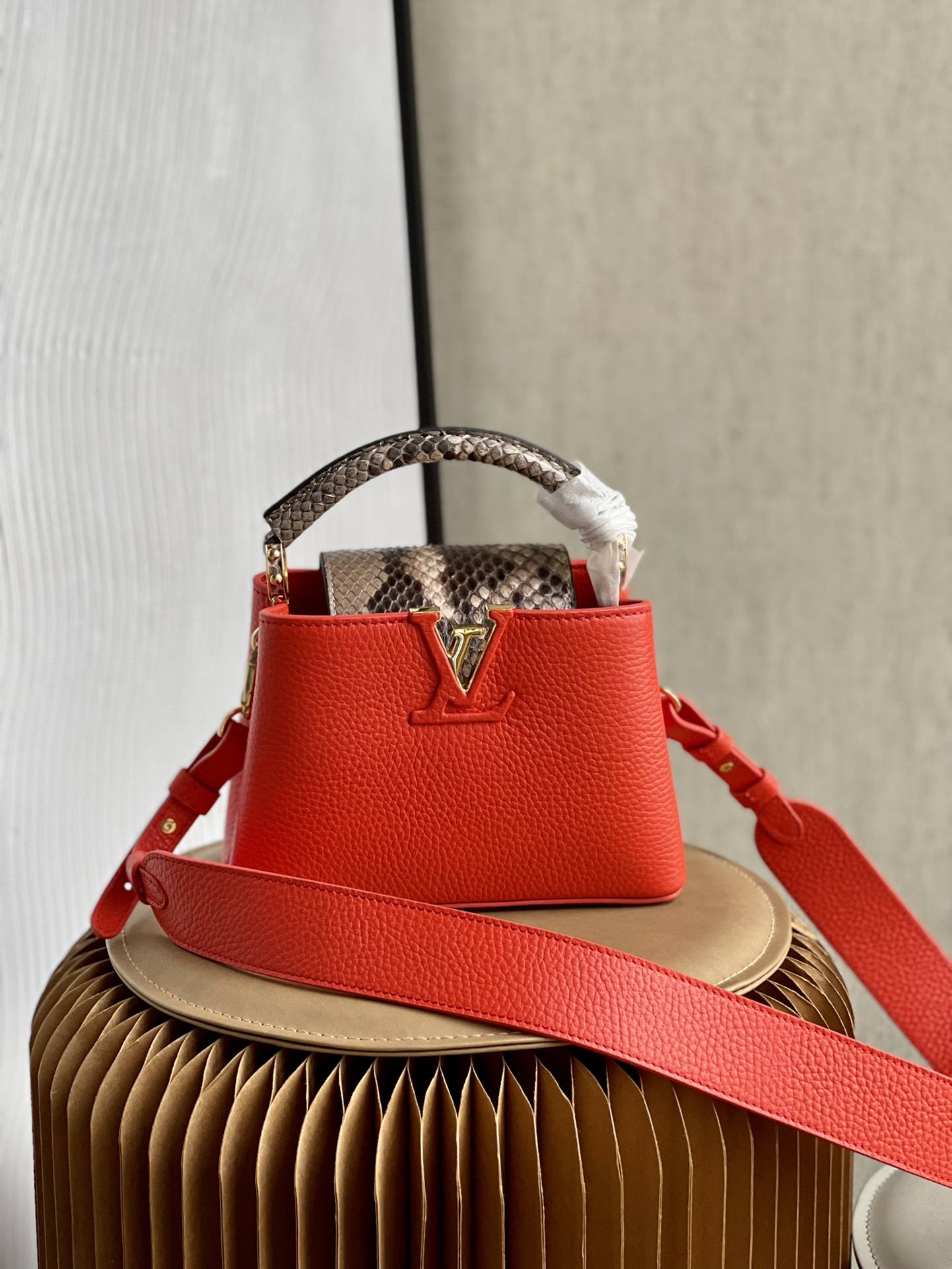 Louis Vuitton LV Capucines Bags Handbags Shop the Best High Quality
 Red Taurillon Snake Skin Mini N80007