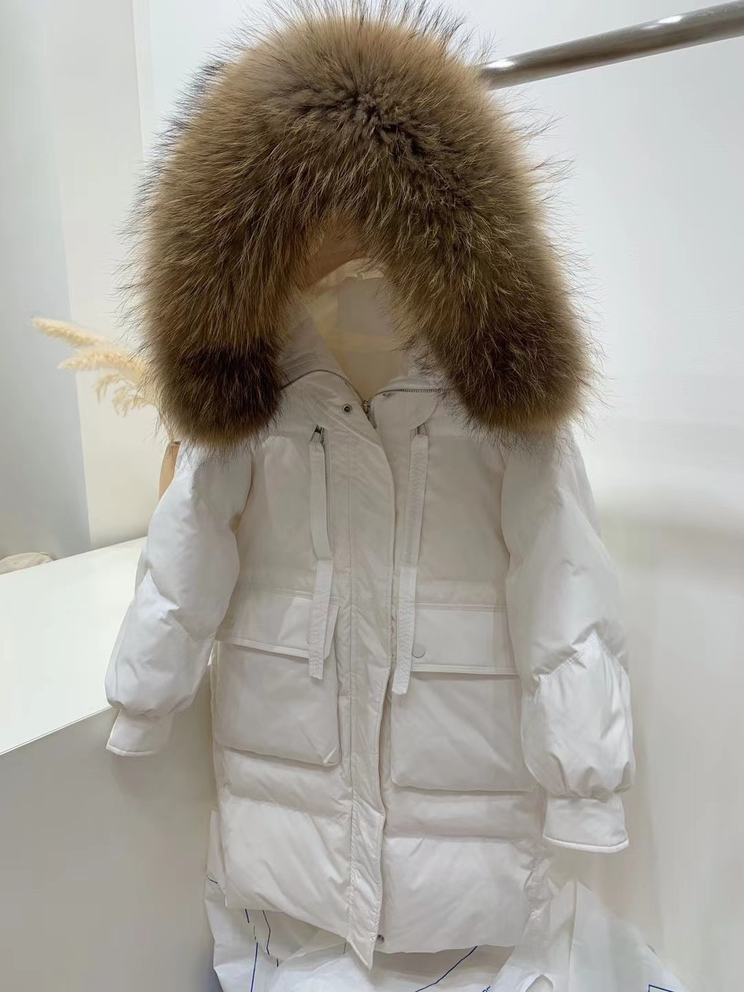 chanel特大号毛领羽绒服s胸围1