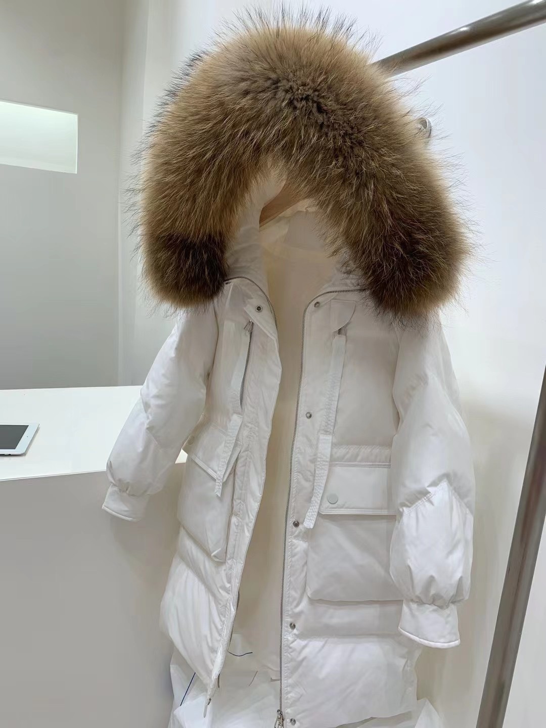 chanel特大号毛领羽绒服s胸围1